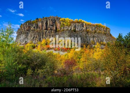 Fall foliage color at the Mount McKay lookout Thunder Bay, Ontario, Canada. Stock Photo