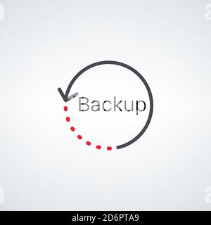 Back arrow around clock glyph icon. Counterclockwise. Reschedule. Stock vector illustration isolated on white background. Stock Vector