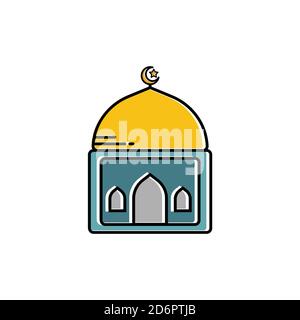 Mosque flat symbol. Design template vector Stock Vector