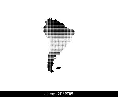 South America, continent, dotted map on white background. Vector illustration. Stock Vector