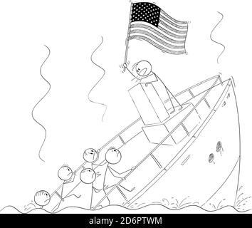 sinking ship drawing