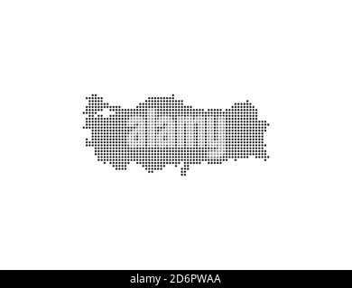 Turkey, country, dotted map on white background. Vector illustration. Stock Vector