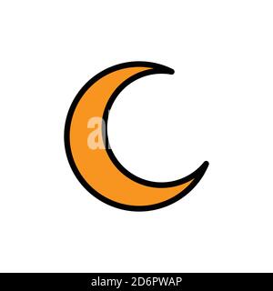 Crescent flat symbol. Design template vector Stock Vector