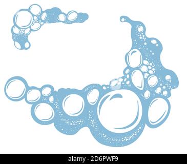 Foamy water with bubbles, washing or cleaning vector Stock Vector