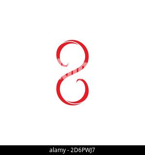 number 8 infinity waves ribbon curves geometric design logo vector Stock Vector