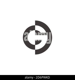 letter cg abstract geometric negative space logo vector Stock Vector