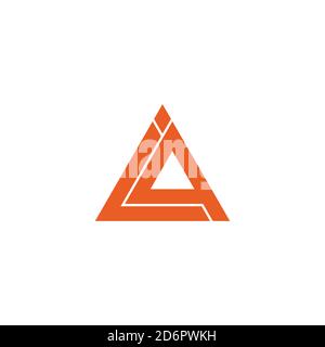 abstract letter la triangle line geometric design logo vector Stock Vector