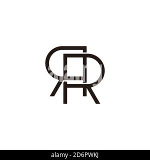 letter RR linked overlapping line geometric logo vector Stock Vector