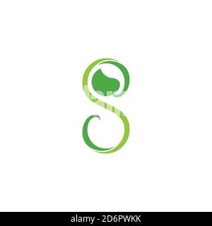 curves geometric leaf letter s logo vector Stock Vector