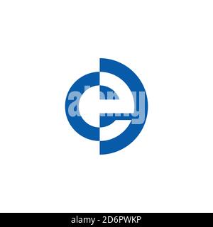 letter ce abstract geometric negative space logo vector Stock Vector