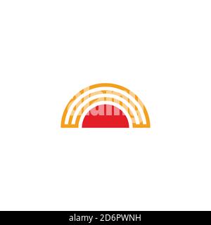 stripes geometric sun rise symbol logo vector Stock Vector