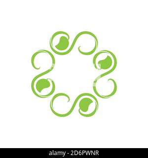 swirl spiral leaf curves design logo vector Stock Vector