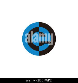 letter ce abstract mosaic simple geometric colorful logo vector Stock Vector