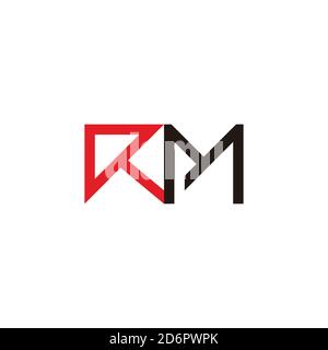 letter rm arrow geometric line simple design logo vector Stock Vector