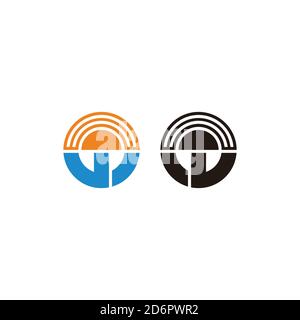 abstract circle sun rays spread geometric design symbol logo vector Stock Vector
