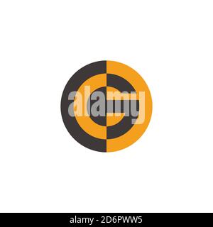 letter cg abstract mosaic simple geometric colorful logo vector Stock Vector