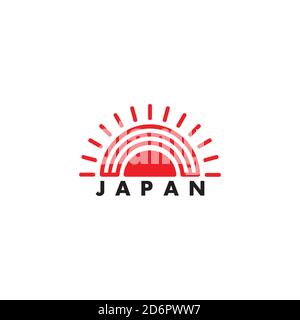 text japan sun rays symbol logo vector Stock Vector