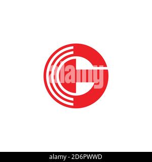 letter g geometric circle signal stripes shape logo vector Stock Vector