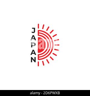 text japan sun rays symbol decoration vector Stock Vector