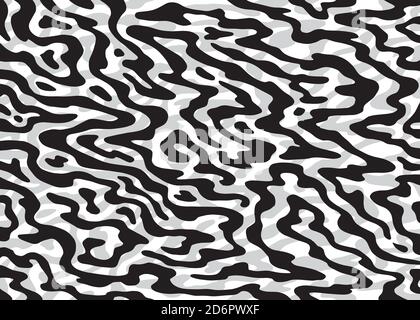 Psychedelic Abstract Background. Black and white pattern. Vector illustration for surface design, print, poster, icon, web, graphic designs. Stock Vector