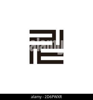 abstract letter ee square geometric line logo vector Stock Vector