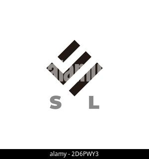 simple abstract letter sl square line logo vector Stock Vector