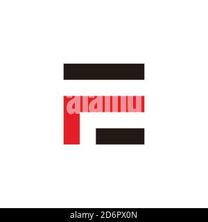 simple abstract letter fe square line logo vector Stock Vector