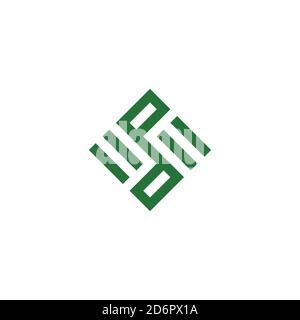 letter dp simple geometric stripes line square logo vector Stock Vector