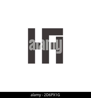 simple letter hr square geometric overlap logo vector Stock Vector