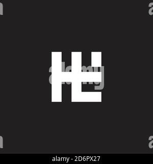 abstract letter ht simple geometric square logo vector Stock Vector