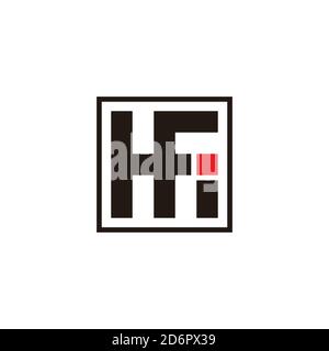 abstract letter hfi square geometric logo vector Stock Vector