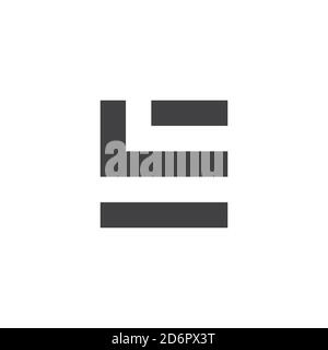 simple abstract letter el square line logo vector Stock Vector