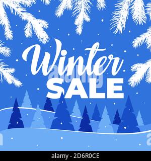 Winter sale Vector illustration for banner and flyer Winter sale in flat style Stock Vector