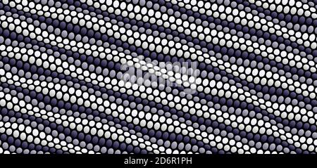 Wavy dotted background with optical illusion. Abstract polka dots pattern. 3d vector illustration. Stock Vector