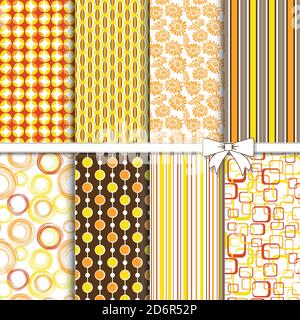 Seamless colorful patterns in retro colors. Vector illustration can be used for ceramic tile, wallpaper, textile, invitation, web page background. Stock Vector