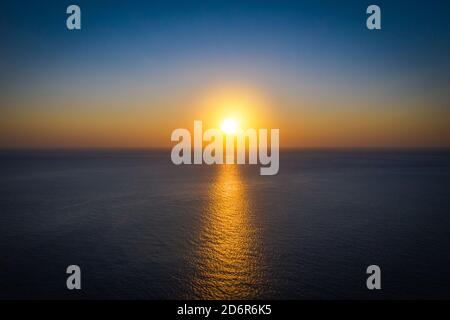 sunrise in the sea Aerial background. High quality photo Stock Photo