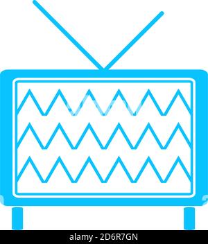 Tv icon flat. Blue pictogram on white background. Vector illustration symbol Stock Vector