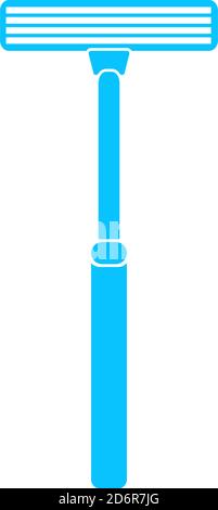 Shaving razor icon flat. Blue pictogram on white background. Vector illustration symbol Stock Vector