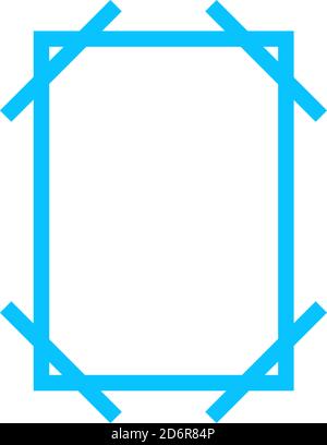 Frame icon flat. Blue pictogram on white background. Vector illustration symbol Stock Vector
