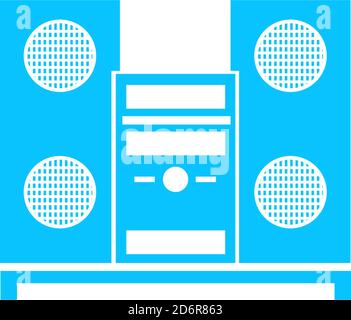 Music Center icon flat. Blue pictogram on white background. Vector illustration symbol Stock Vector