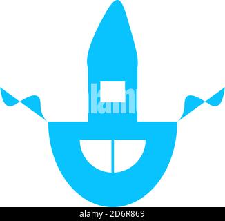 Apron icon flat. Blue pictogram on white background. Vector illustration symbol Stock Vector