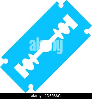 Blade razor icon flat. Blue pictogram on white background. Vector illustration symbol Stock Vector