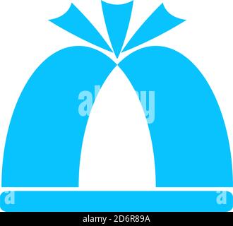 Pope hat icon flat. Blue pictogram on white background. Vector illustration symbol Stock Vector
