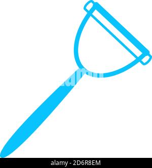 Kitchenware peeler icon flat. Blue pictogram on white background. Vector illustration symbol Stock Vector