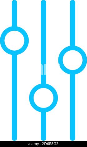Equalizer icon flat. Blue pictogram on white background. Vector illustration symbol Stock Vector