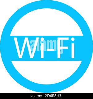 Wifi icon flat. Blue pictogram on white background. Vector illustration symbol Stock Vector
