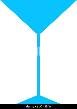 Martini glass icon flat. Blue pictogram on white background. Vector illustration symbol Stock Vector