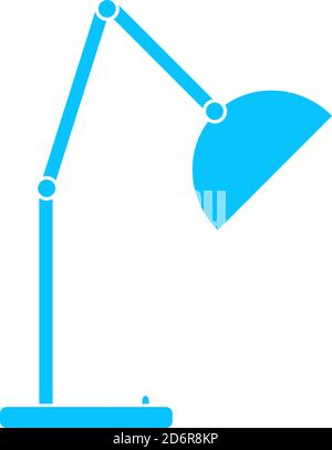 Reading lamp icon flat. Blue pictogram on white background. Vector illustration symbol Stock Vector