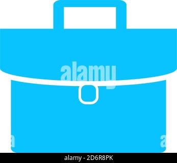 Briefcase icon flat. Blue pictogram on white background. Vector illustration symbol Stock Vector