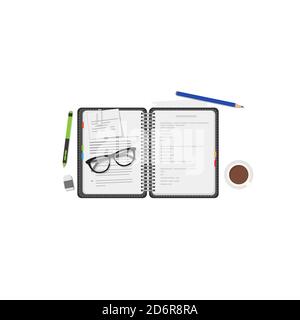 Diary notebook with pen Stock Vector